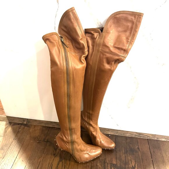 Tom Ford Gucci F/W 2003 Runway Over The Knee Leather Boots Caramel Brown - Picture 7 of 16